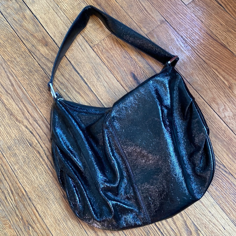 Hobo International Shiny black shoulder bag